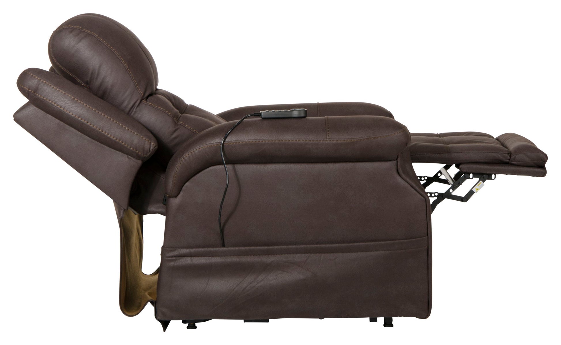 Haywood - Power Headrest Power Lift Lay Flat Recliner With Heat & Massage - Chocolate - Hornell Furniture Outlet