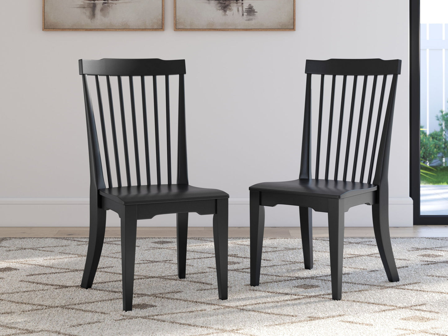 Brenkerton - Black - Dining Room Side Chair (Set of 2) - Hornell Furniture Outlet