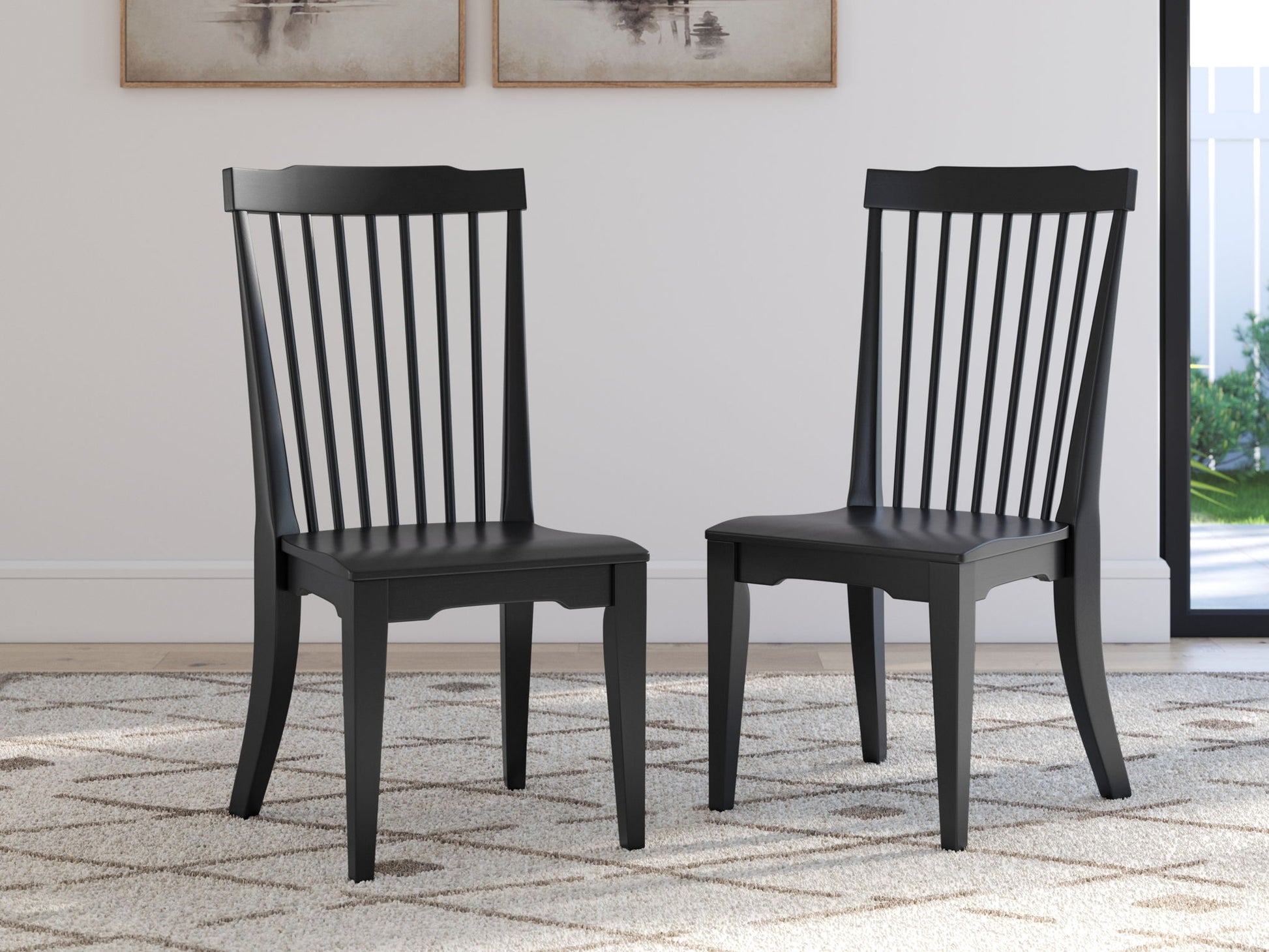 Brenkerton - Black - Dining Room Side Chair (Set of 2) - Hornell Furniture Outlet