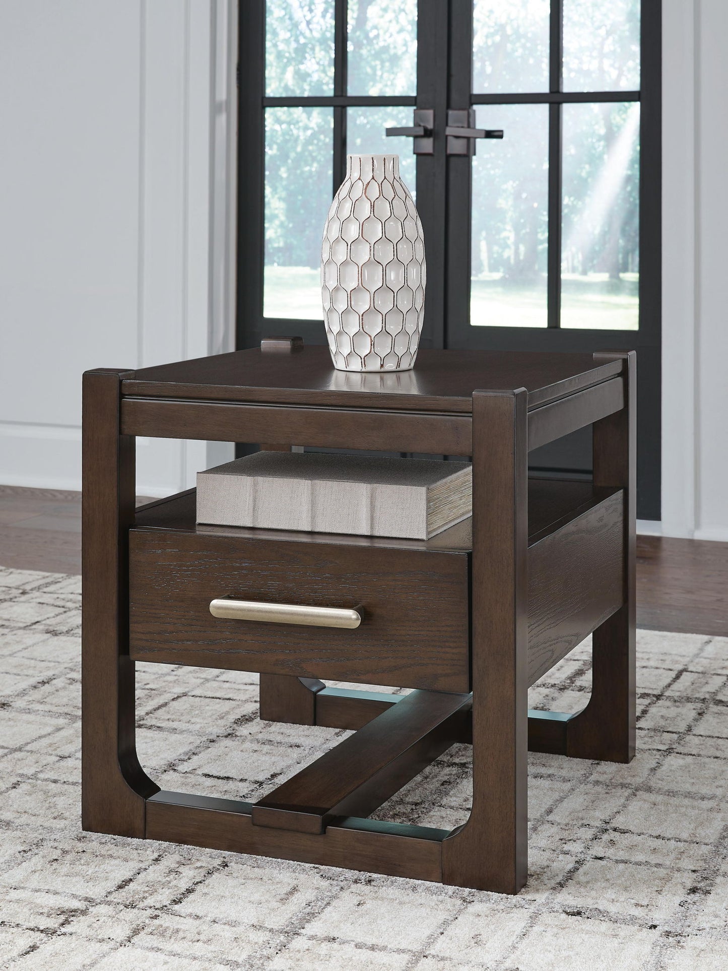 Breckington - Square End Table - Dark Brown - Hornell Furniture Outlet