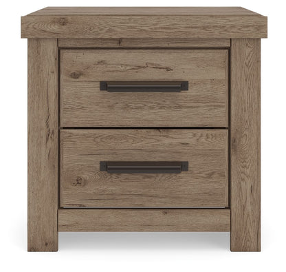 Oliandon - Two Drawer Night Stand - Light Brown - Hornell Furniture Outlet