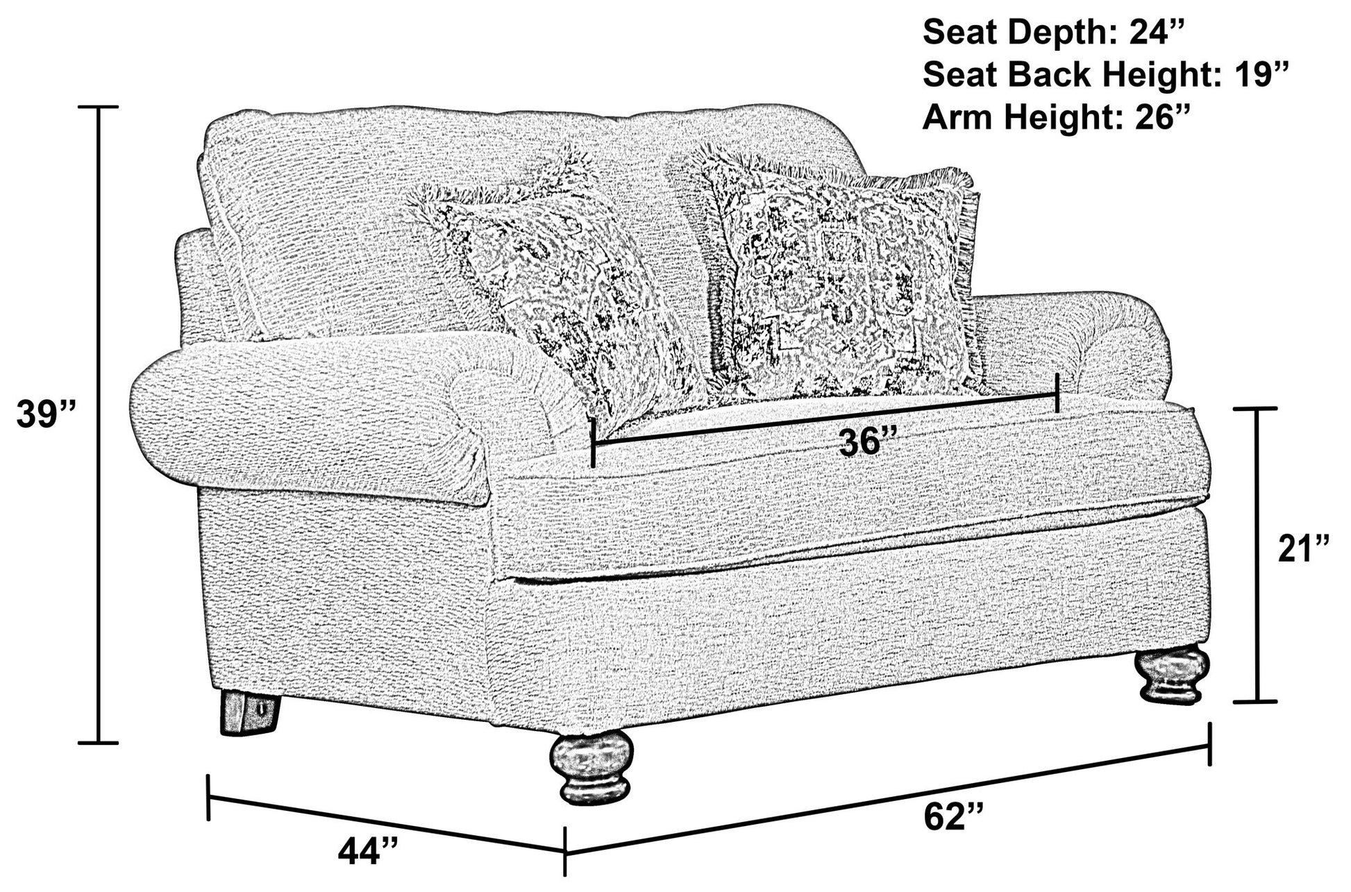 Freemont - Chair And a Half - Pewter - Hornell Furniture Outlet