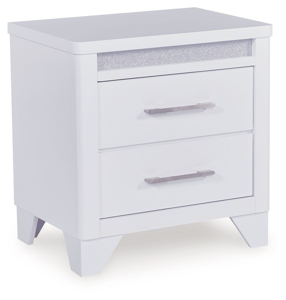 Jarlee - White - Two Drawer Night Stand - Hornell Furniture Outlet