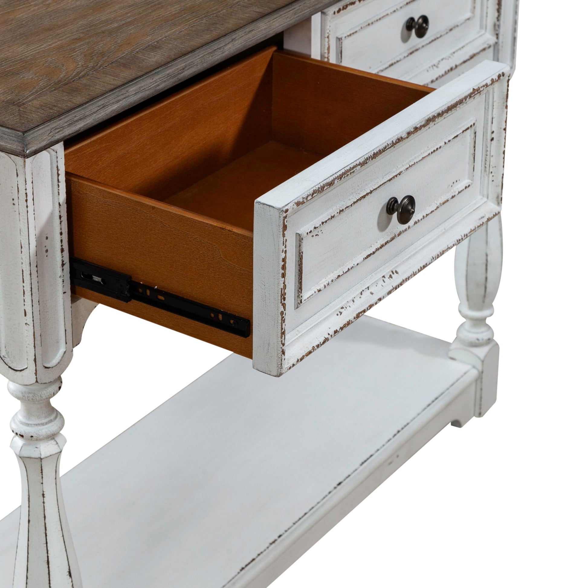 Magnolia Manor - Hall Console Bottom With Shelf For Display & Storage - White - Hornell Furniture Outlet