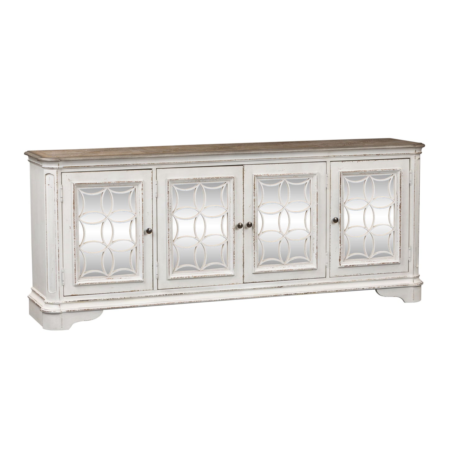 Magnolia Manor - 4 Doors TV Console - White - Hornell Furniture Outlet