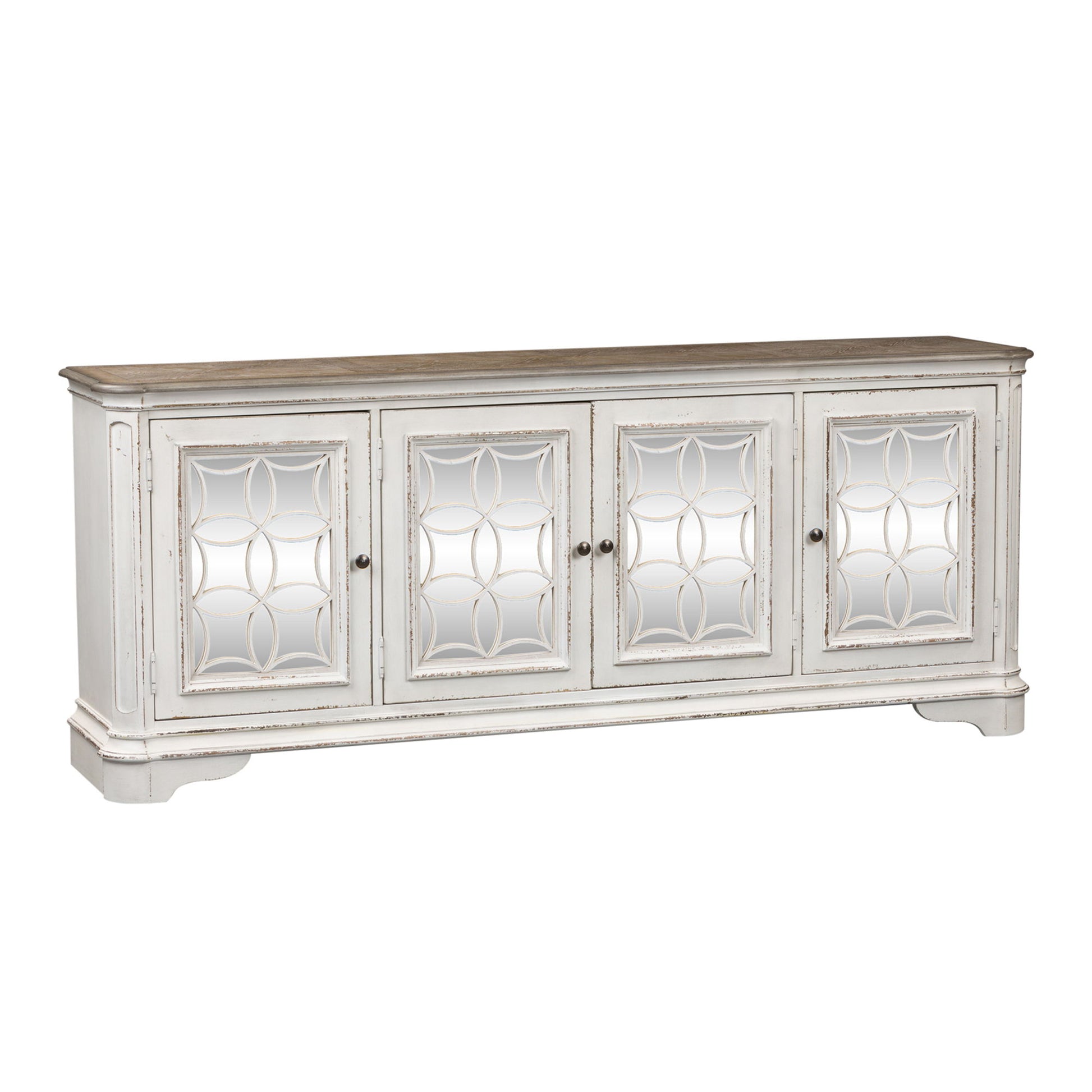 Magnolia Manor - 4 Doors TV Console - White - Hornell Furniture Outlet