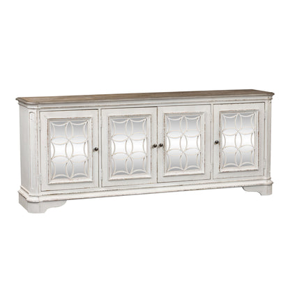 Magnolia Manor - 4 Doors TV Console - White - Hornell Furniture Outlet