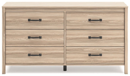 Battelle - Tan - Six Drawer Dresser - Hornell Furniture Outlet