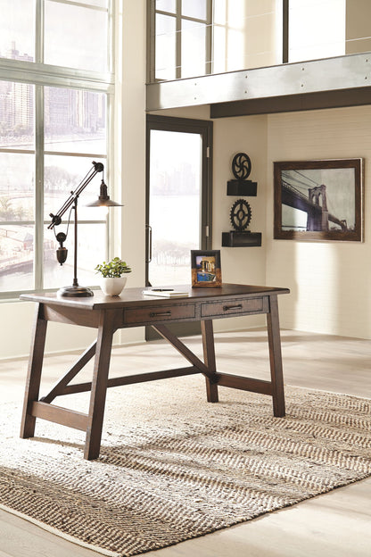Baldridge - Rustic Brown - Home Office Large Leg Desk - Hornell Furniture Outlet