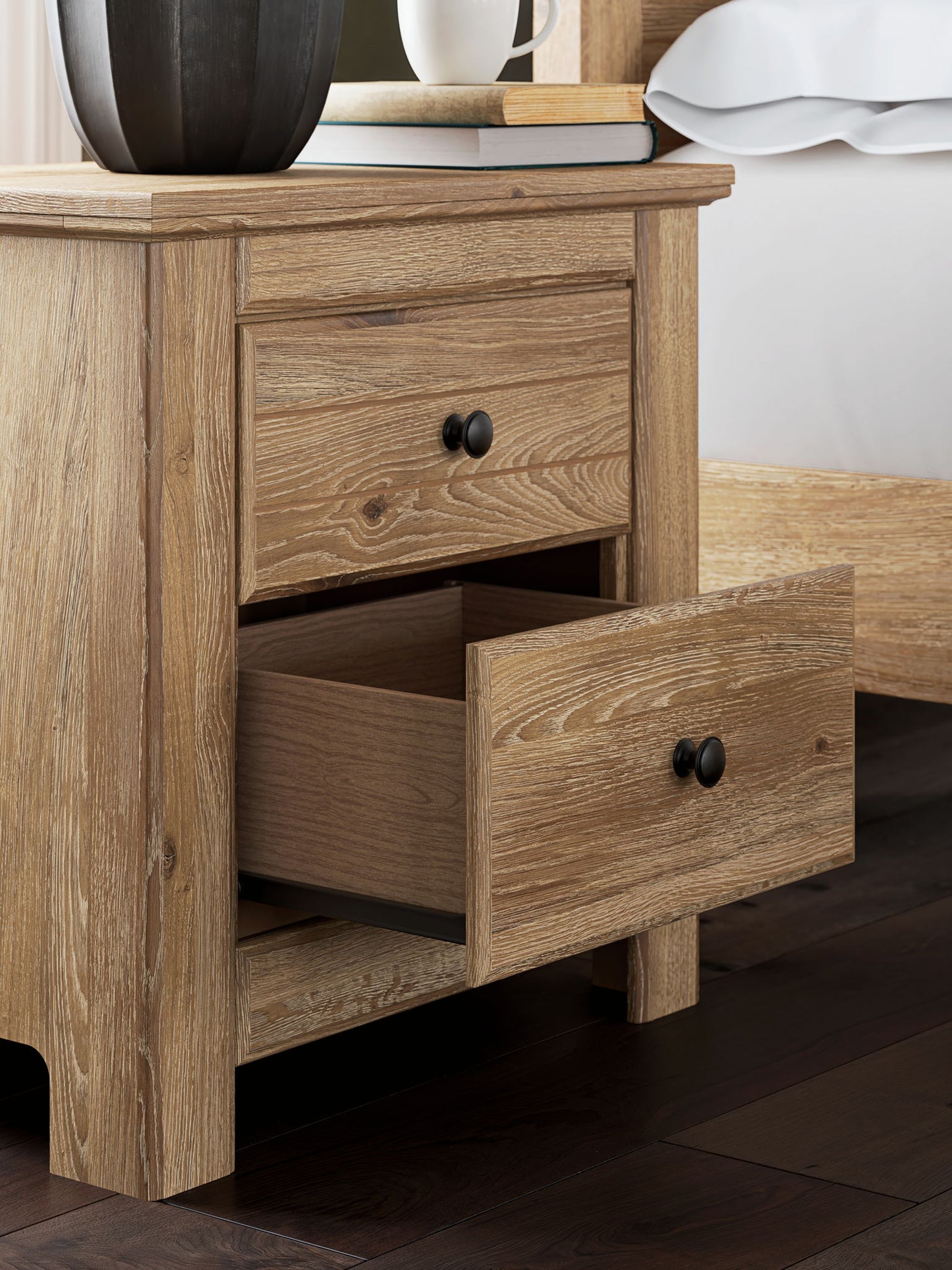 Makidern - Two Drawer Night Stand - Hornell Furniture Outlet