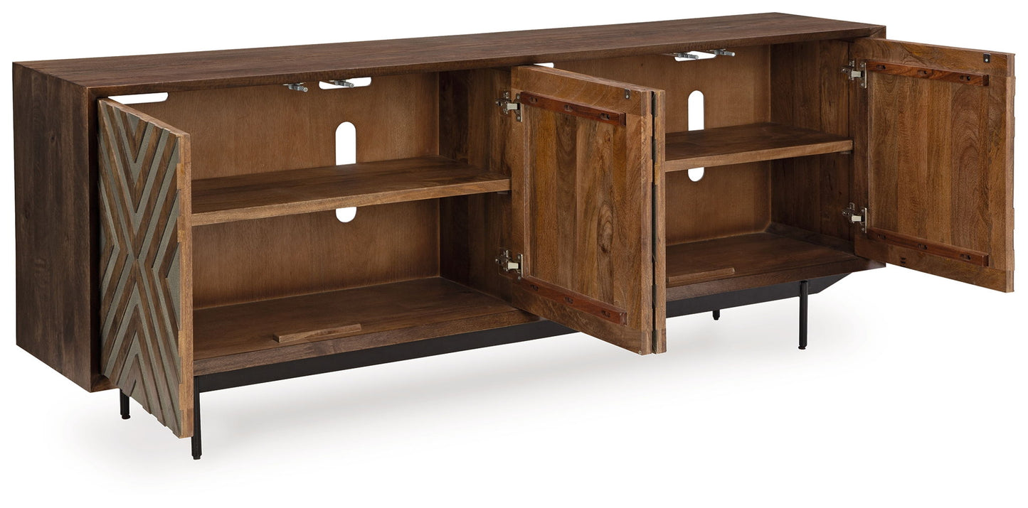 Dreggan - Brown / Gold Finish - Accent Cabinet - Hornell Furniture Outlet