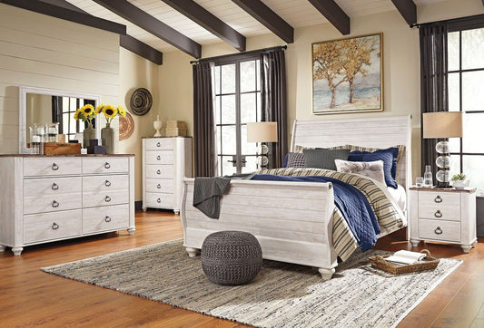Willowton - Sleigh Bedroom Set - Hornell Furniture Outlet