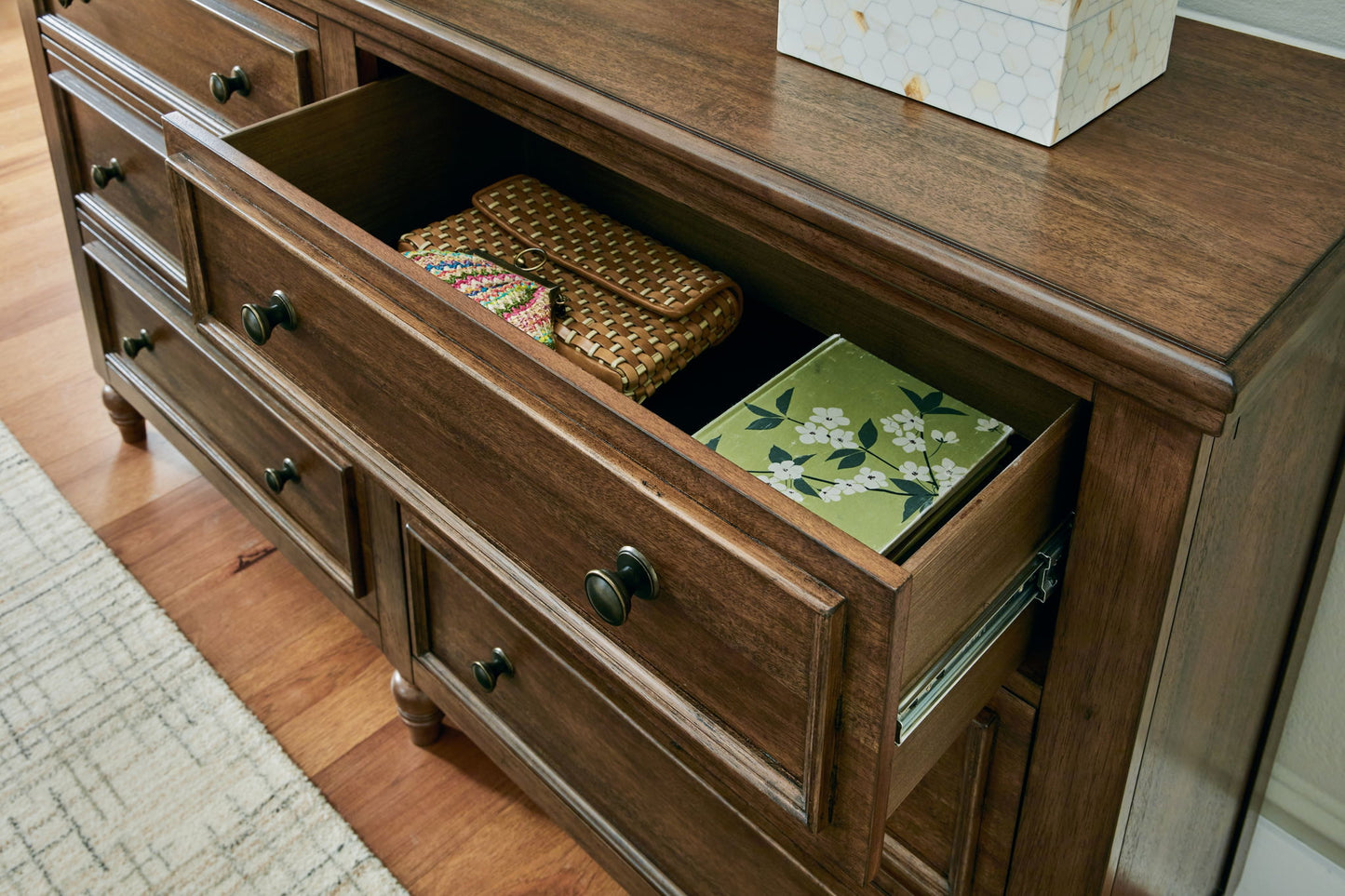 Sturlayne - Brown - Dresser And Mirror - Hornell Furniture Outlet