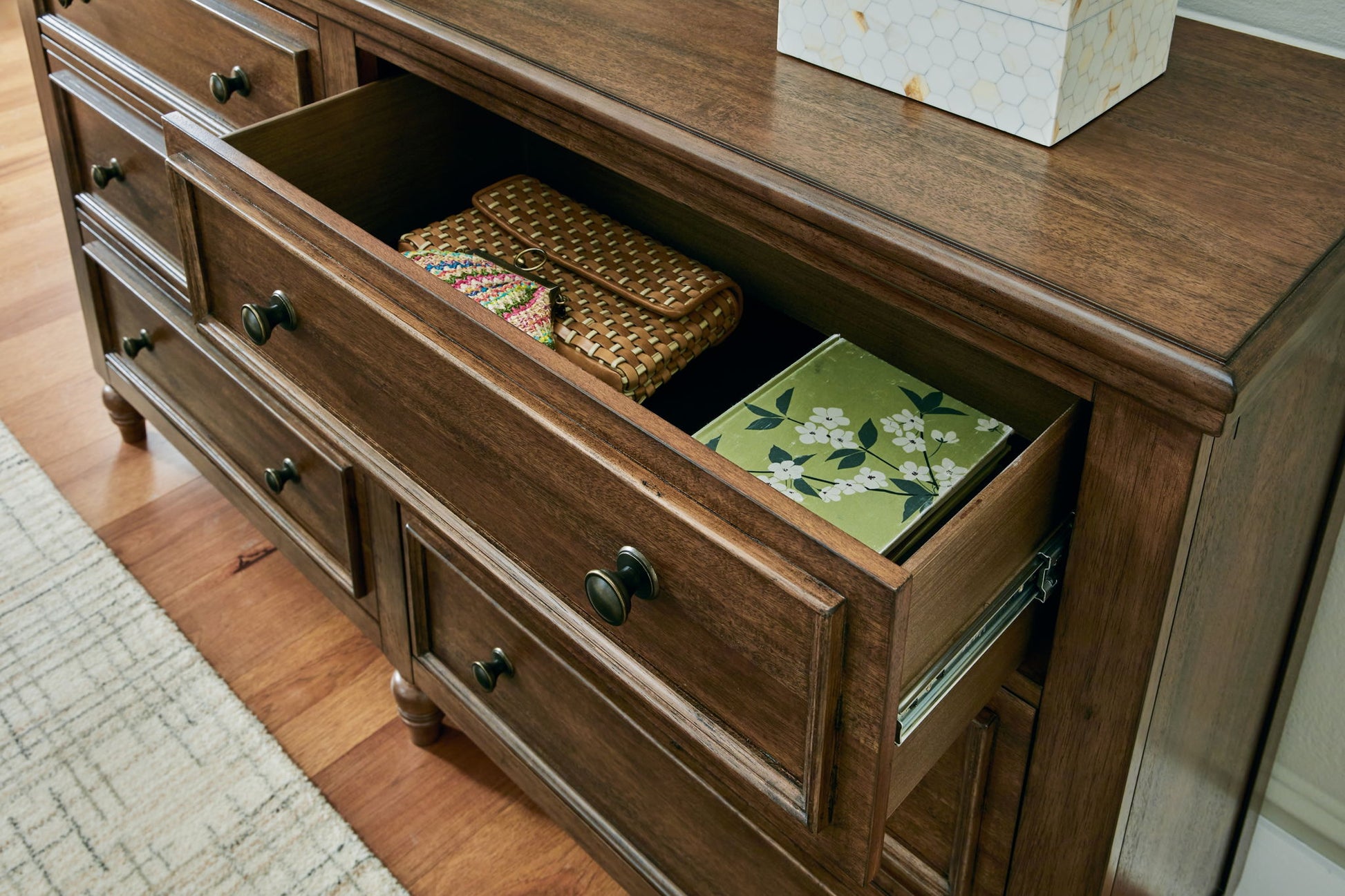 Sturlayne - Brown - Dresser And Mirror - Hornell Furniture Outlet