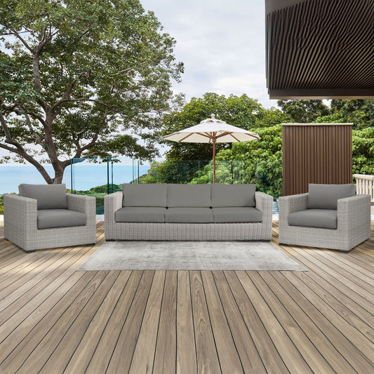 Blakley - 3 Piece Outdoor Set - Gray - Hornell Furniture Outlet
