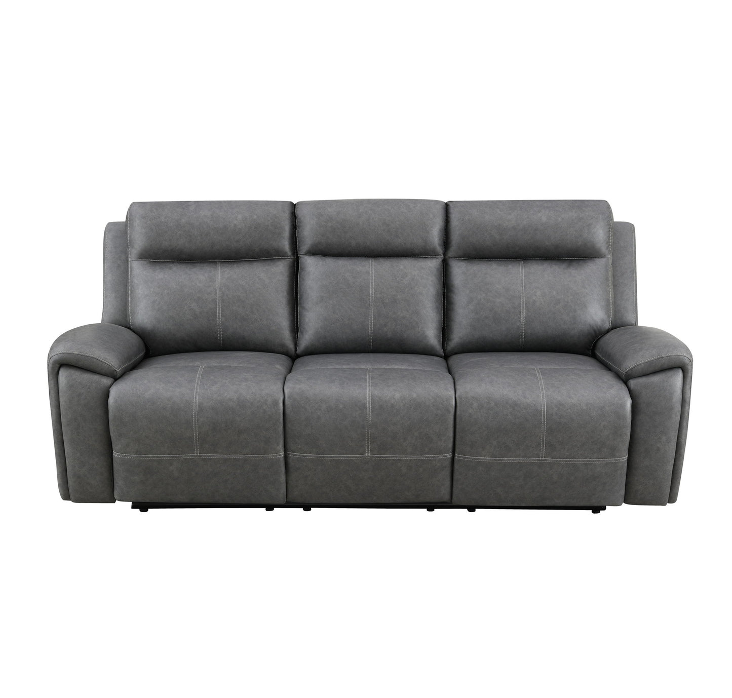 Gaston - Manual Reclining Sofa - Gray - Hornell Furniture Outlet