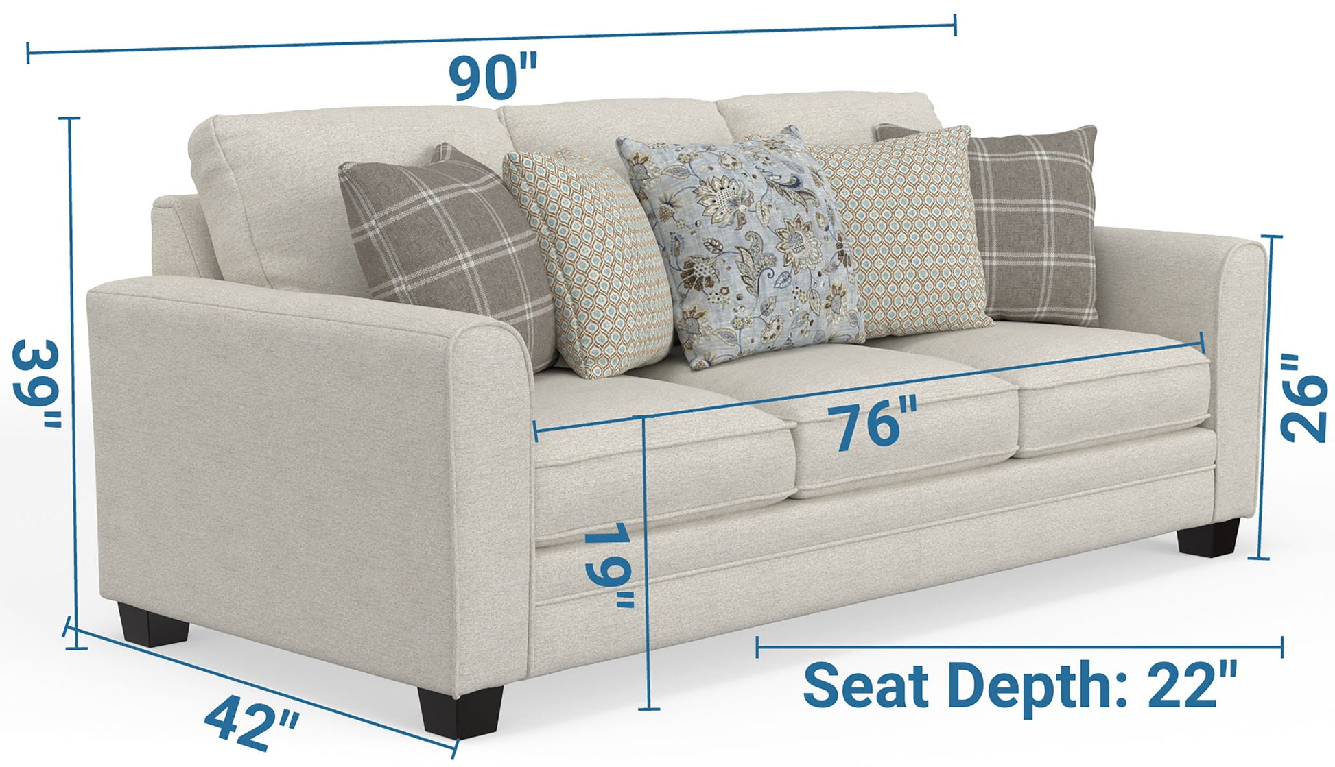 Magnolia - Sofa - Shell - Hornell Furniture Outlet