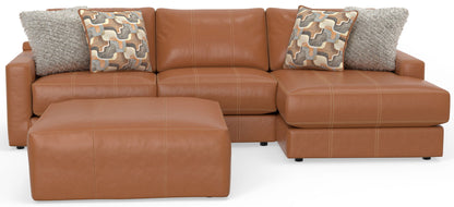 Minori - Italian Leather Sofa / Chaise And Cocktail Ottoman - Hornell Furniture Outlet
