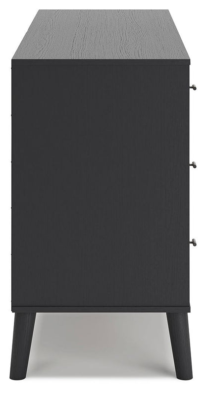 Charlang - Black / Gray - Six Drawer Dresser - Hornell Furniture Outlet