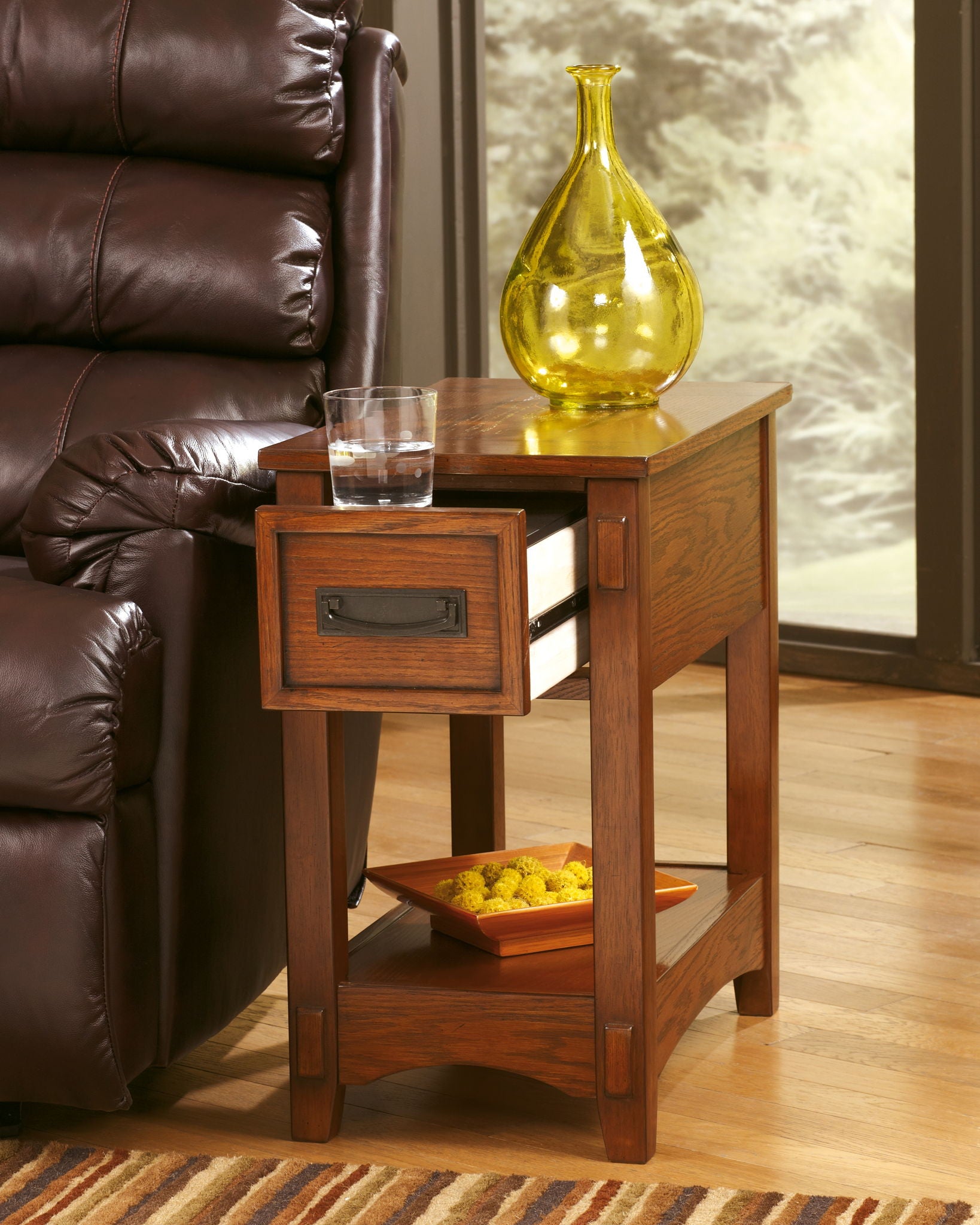 Breegin - Brown - Chair Side End Table - 1 Drawer - Hornell Furniture Outlet