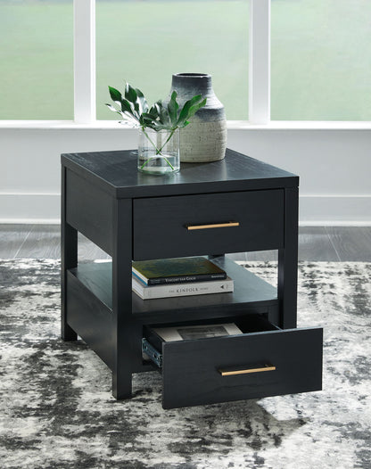 Winbardi - Black - Rectangular End Table - Hornell Furniture Outlet