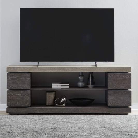 Piedmont - 84'' TV Console - Charcoal / Ash - Hornell Furniture Outlet
