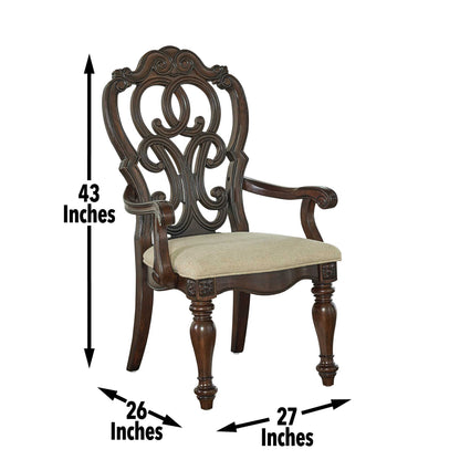 Royale - Arm Chair (Set of 2) - Dark Brown - Hornell Furniture Outlet