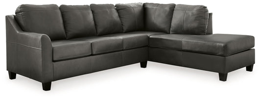 Valderno - Fog - 2 - Piece Sectional With Raf Corner Chaise - Hornell Furniture Outlet