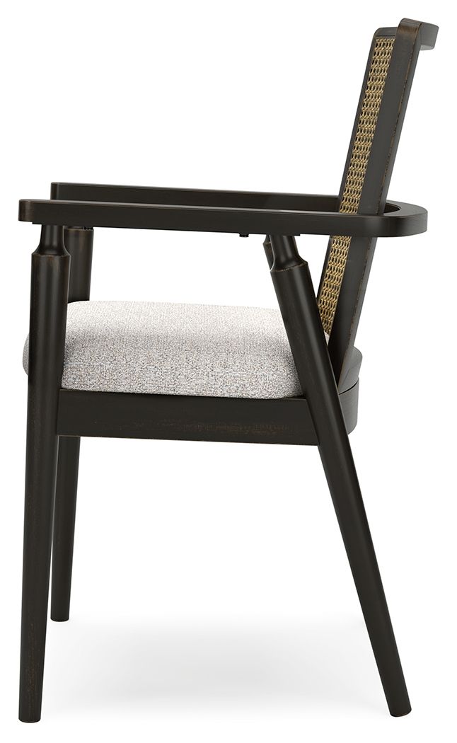 Galliden - Black - Dining Upholstered Arm Chair (Set of 2) - Hornell Furniture Outlet