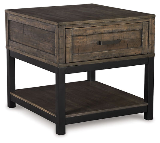 Johurst - Rectangular End Table - Grayish Brown - Hornell Furniture Outlet