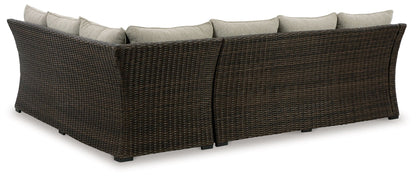 Brook Ranch - Brown - Sofa Sectional, Bench With Cushion (Set of 3) - Hornell Furniture Outlet