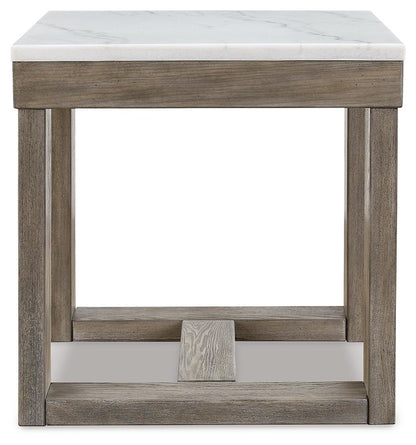 Loyaska - Brown / Ivory - Square End Table - Hornell Furniture Outlet
