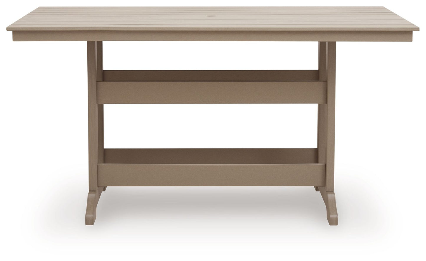 Seacliff Beach - Rectangular Counter Height Dining Table With Umbrella Option - Medium Brown - Hornell Furniture Outlet
