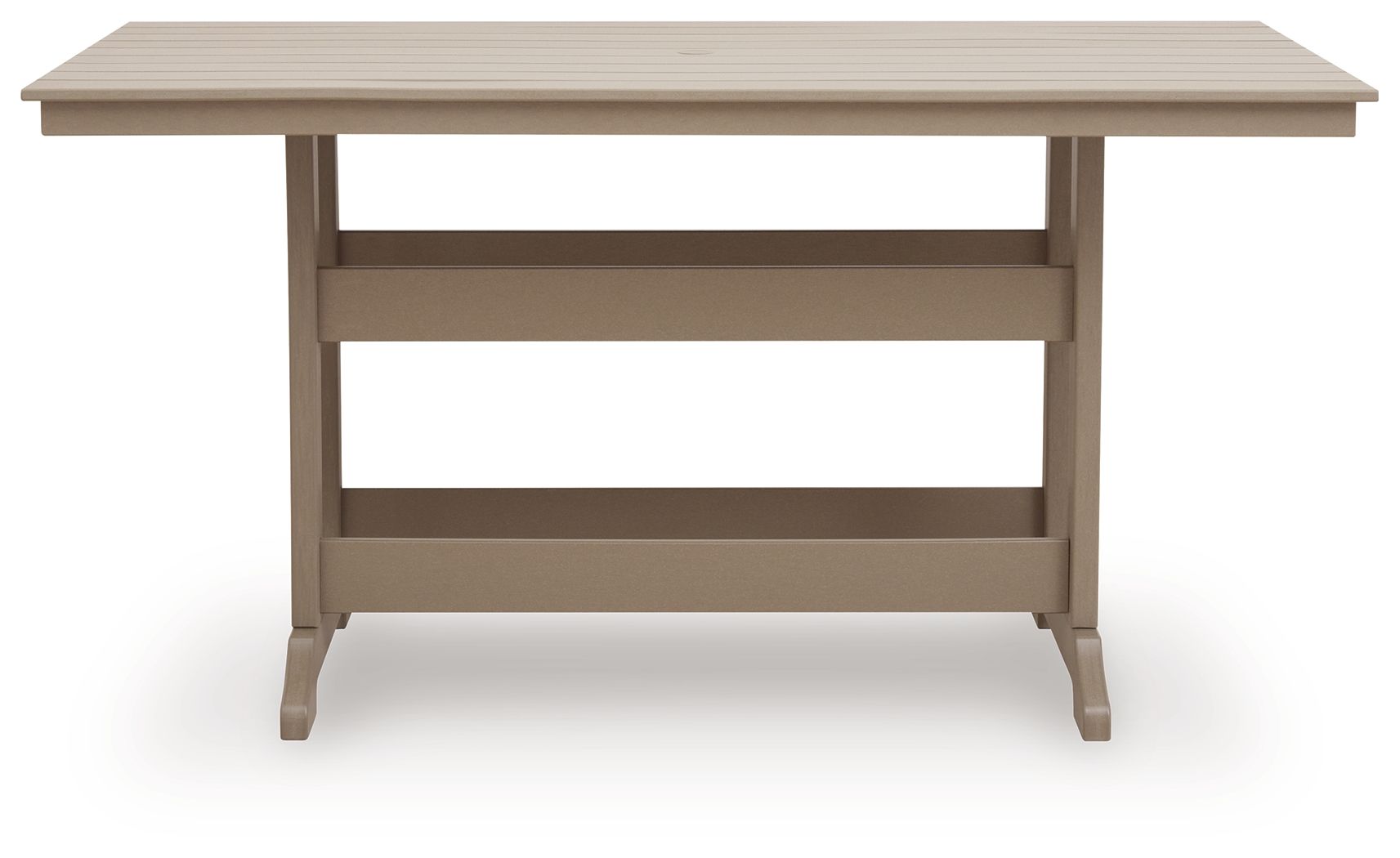 Seacliff Beach - Rectangular Counter Height Dining Table With Umbrella Option - Medium Brown - Hornell Furniture Outlet