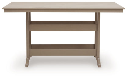 Seacliff Beach - Rectangular Counter Height Dining Table With Umbrella Option - Medium Brown - Hornell Furniture Outlet