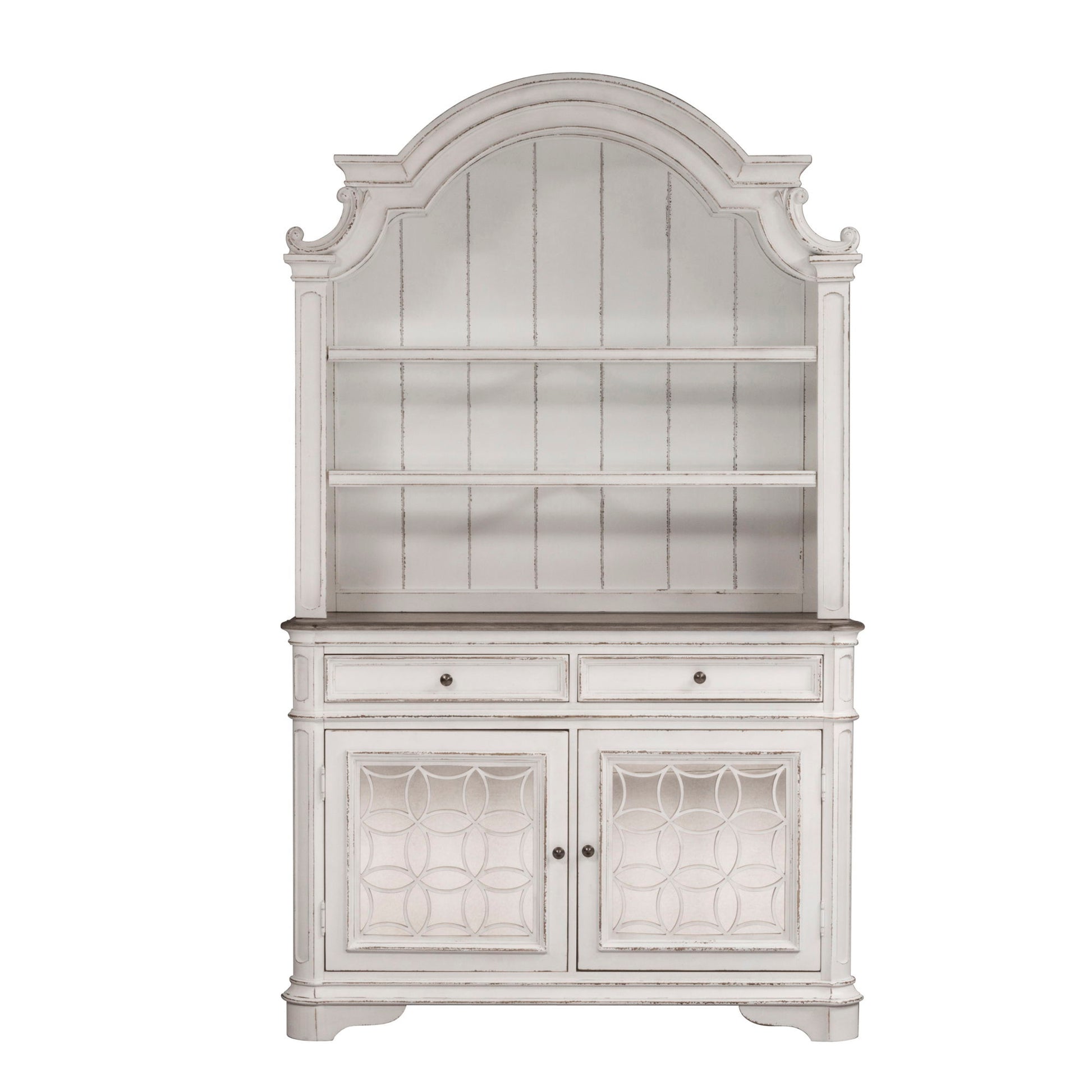Magnolia Manor - Hutch - Aged White - Hornell Furniture Outlet