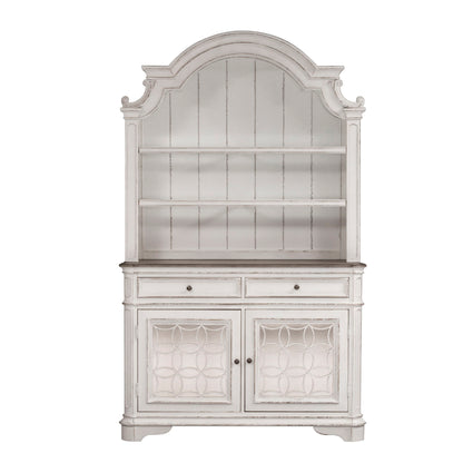 Magnolia Manor - Hutch - Aged White - Hornell Furniture Outlet