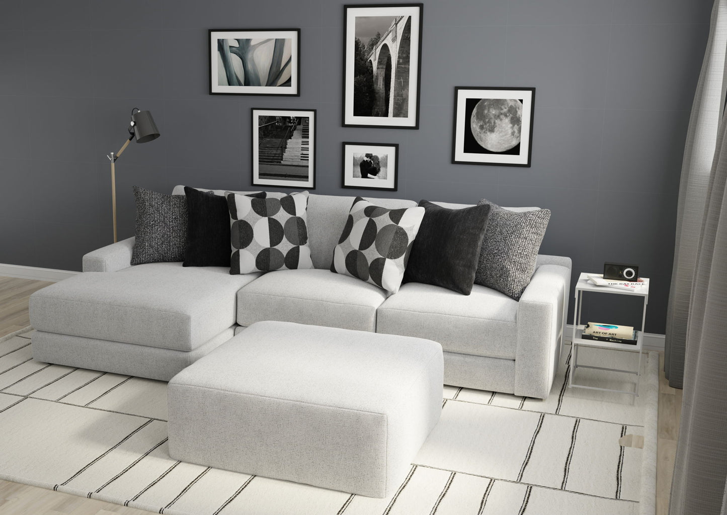 Arlo - Oversized Sofa Chaise With Cocktail Ottoman - Hornell Furniture Outlet