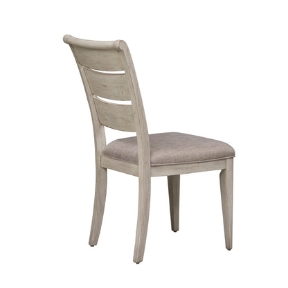 Farmhouse Reimagined - Ladder Back Upholstered Side Chair - White - Hornell Furniture Outlet