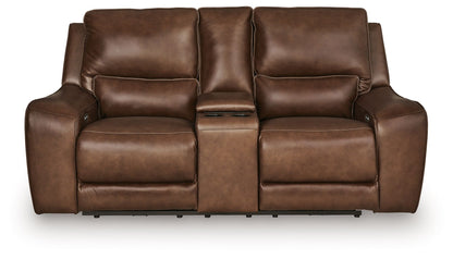 DeepWakes - Power Reclining Loveseat / Console / Adjustable Headrest - Hornell Furniture Outlet