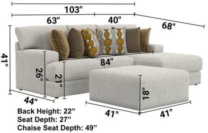 Tori - Sectional With Comfort Coil Seating, Cocktail Ottoman And Accent Pillows Included - Hornell Furniture Outlet