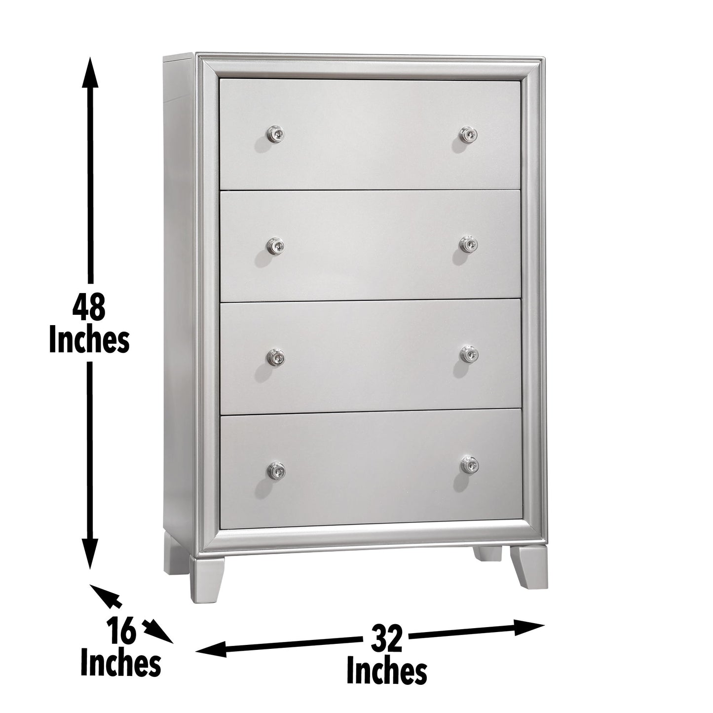 Omni - 6 Piece Queen Bedroom Set - Pearl Silver - Hornell Furniture Outlet