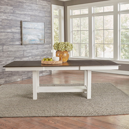 Brook Bay - Trestle Table - White & Brown - Hornell Furniture Outlet