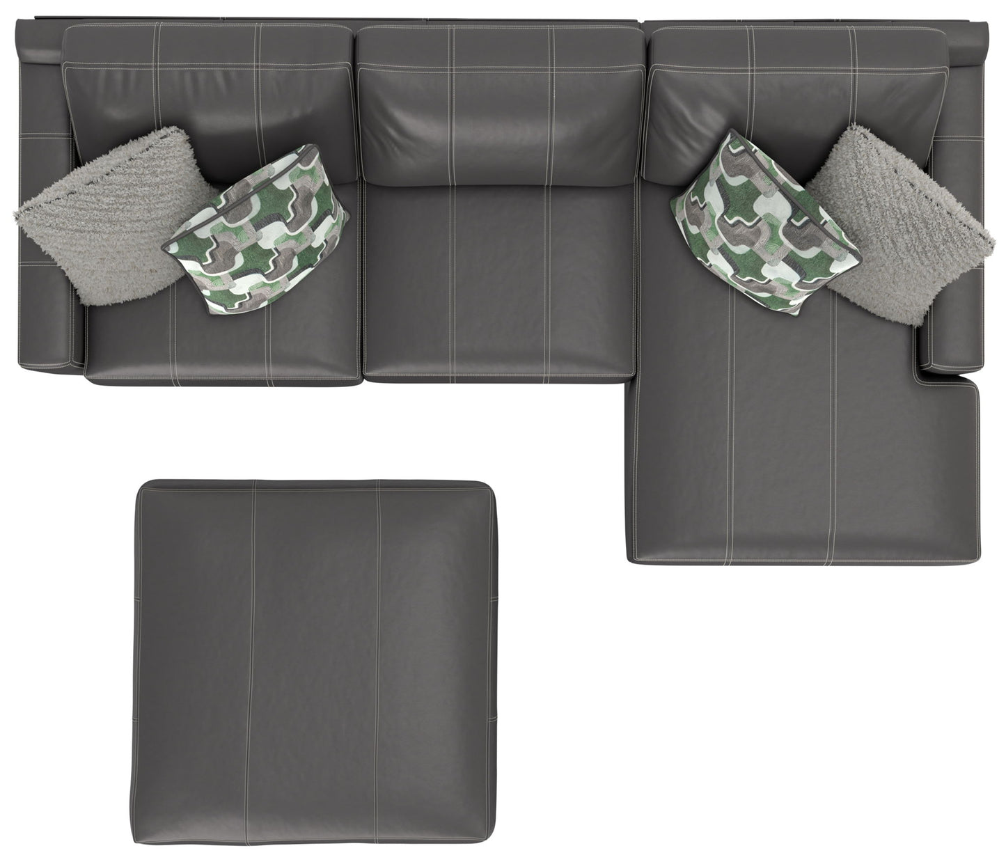 Minori - Italian Leather Sofa / Chaise And Cocktail Ottoman - Hornell Furniture Outlet