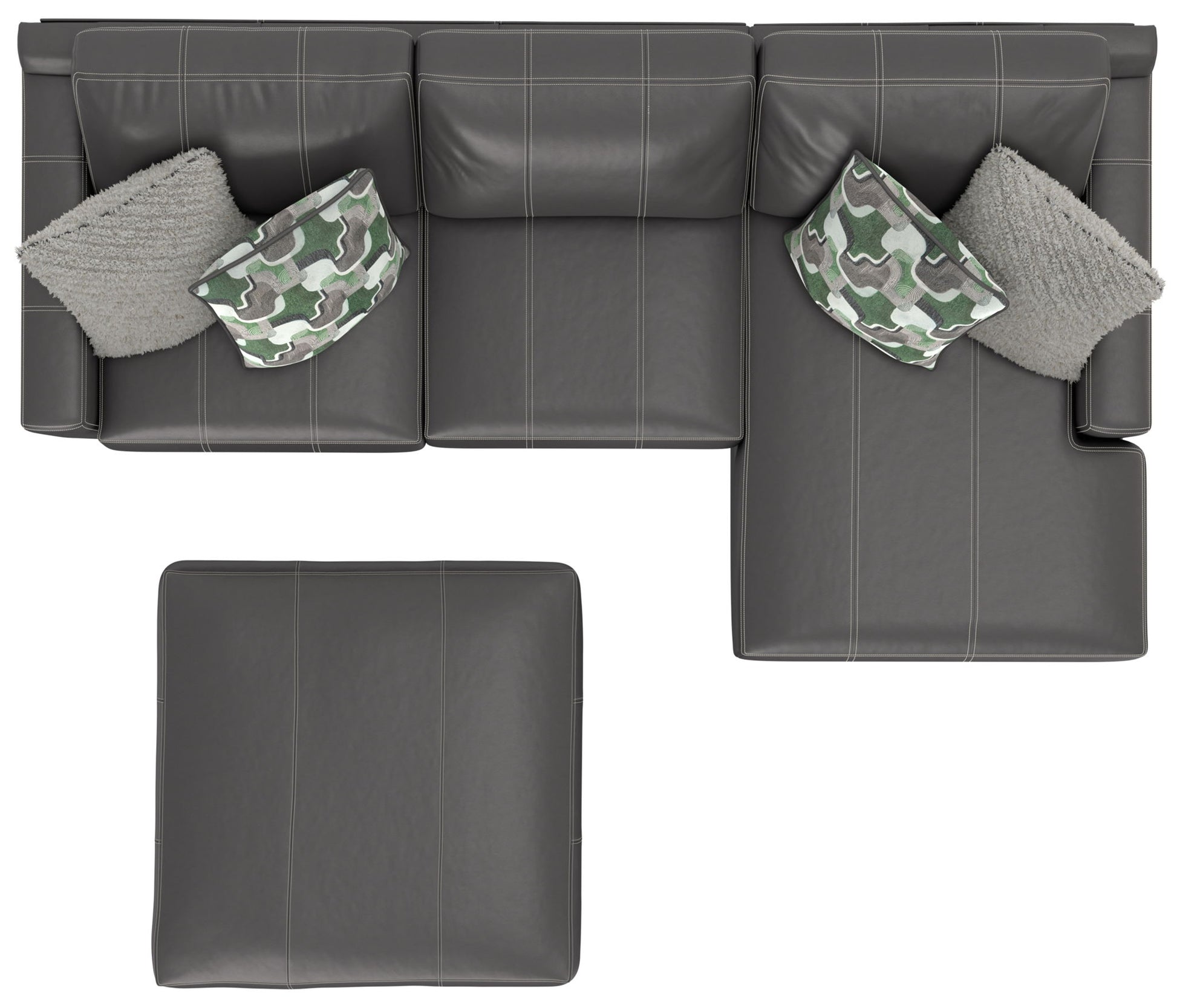 Minori - Italian Leather Sofa / Chaise And Cocktail Ottoman - Hornell Furniture Outlet