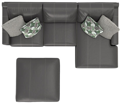 Minori - Italian Leather Sofa / Chaise And Cocktail Ottoman - Hornell Furniture Outlet