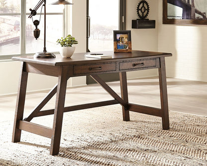 Baldridge - Rustic Brown - Home Office Large Leg Desk - Hornell Furniture Outlet