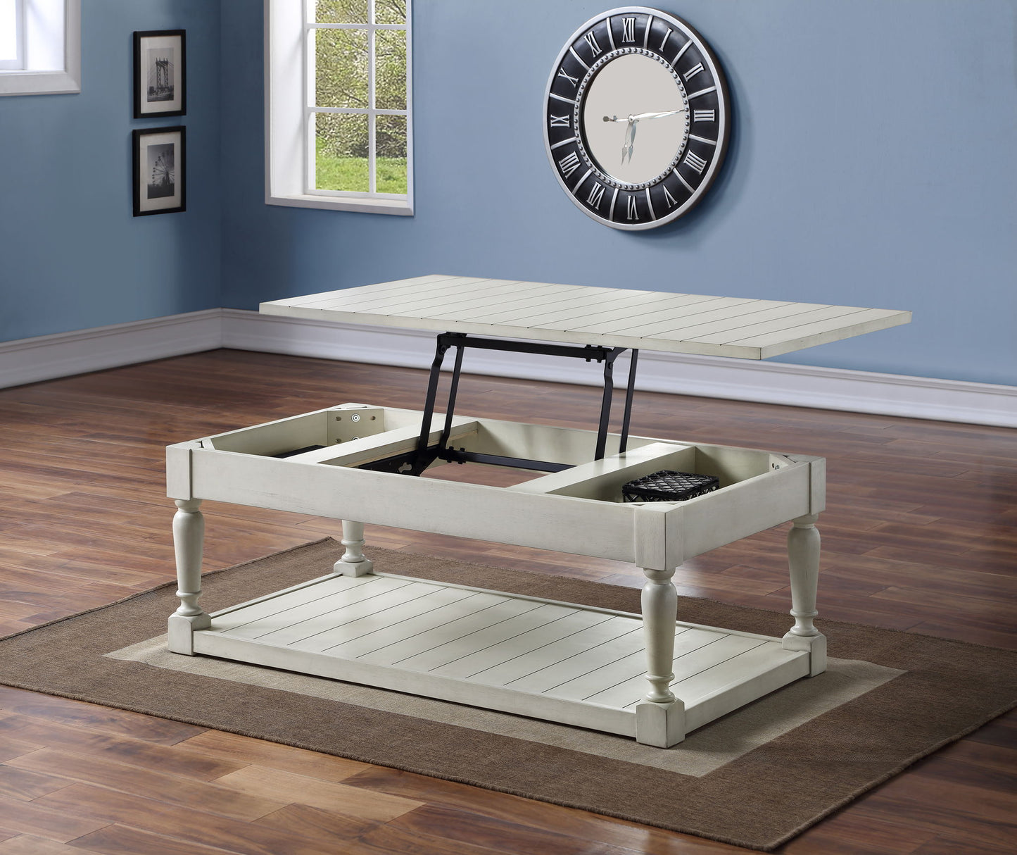 Hemingway - Lift Top Coffee Table - White - Hornell Furniture Outlet
