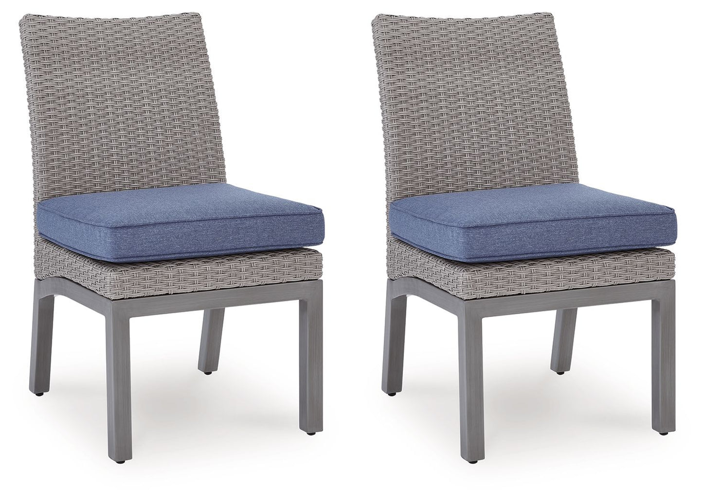 Half Moon Beach - Side Chair With Cushion (Set of 2) - Blue / Gray - Hornell Furniture Outlet