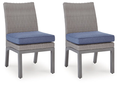 Half Moon Beach - Side Chair With Cushion (Set of 2) - Blue / Gray - Hornell Furniture Outlet